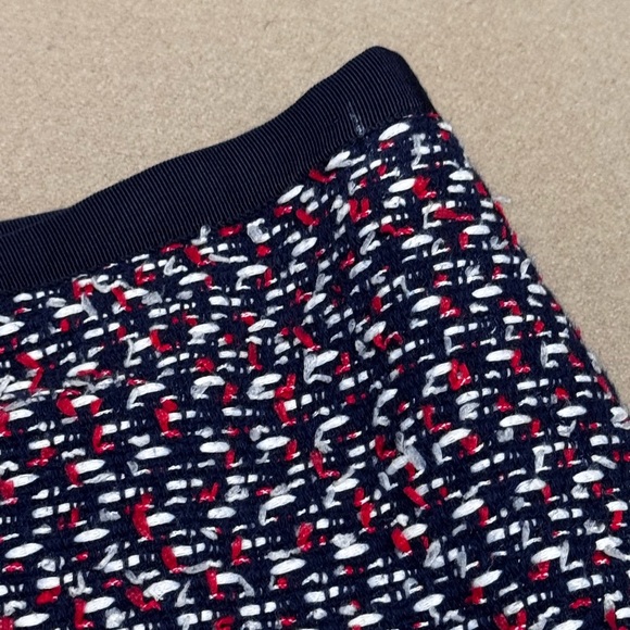 Talbots Asymmetrical Blue and Red Mini Pencil Skirt - Picture 5 of 8